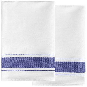 Unique Bargains Hotels Restaurants Home Cotton Absorbent Linen Kitchen Towels Sets 20" x 28" 2 Pcs - 1 of 4