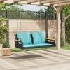 vidaXL Swing Bench with Cushions Black 42.9"x24.4"x15.7" Poly Rattan - 3 of 4