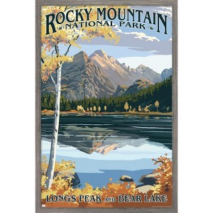 Trends International Lantern Press - Longs Peak & Bear Lake Fall Framed Wall Poster Prints - 1 of 4