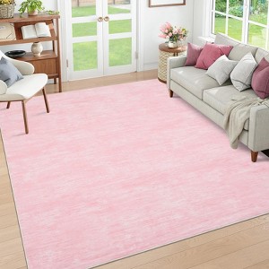 Modern Washable Rugs Abstract Area Rug Non Slip Low Pile Accent Rugs for Living Room Bedroom - 1 of 4
