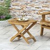 XINGHANZHENXUAN Outdoor Folding Wooden Side Table for Patio, Garden & Camping - 2 of 4