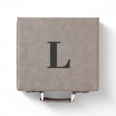 Personalization Mall Grey Leatherette Poker Chip Set