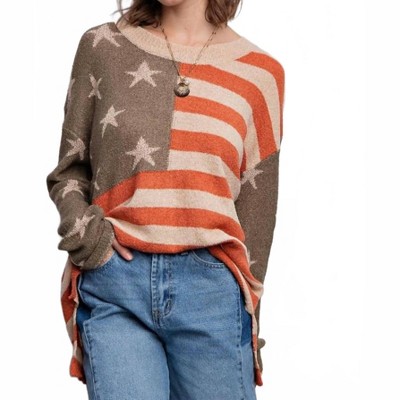 Women's American Flag Sweater - Easel L