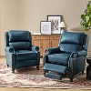 Set of 2 Elisabete Modern Wingback Genuine Leather Recliner with Vintage Nail Head Trim for Living Room and Bedroom  | ARTFUL LIVING DESIGN - 2 of 4