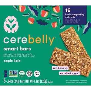 Cerebelly Organic Apple Kale Smart Snack Bars - 4.2oz/5pk - 1 of 4