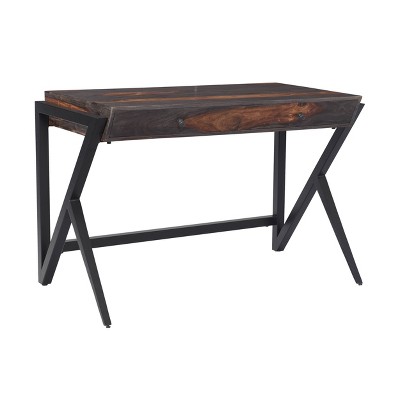 Sonoma 2 Drawer Writing Desk Charcoal Brown - Treasure Trove Accents