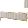 ORRD Queen Upholstered Bed Frame with Tufted Headboard, Modern Fabric Platform Bed for Cozy Bedroom Sanctuary,Beige - 4 of 4