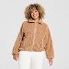 Women's Cable Knit Texture High Pile Fleece Jacket - All In Motion™ - 4 of 4