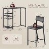 330 lb Capacity Counter Set, Industrial 36" Table w/ 3 Shelves & 2 Stools - Space-Saving 3PC Bar Set for Small Kitchens/Apartments - 2 of 4