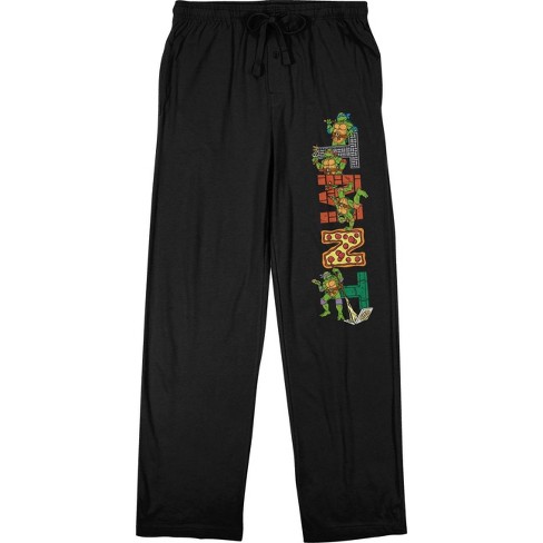 Teenage Mutant Ninja Turtles Mens Pajama Pants Medium Black Graphic Print