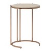 Octavia Side Table Champagne Gold Finish Champagne Gold Metal - Inspire Q: Faux Marble Top, C-Table Design, Round End Table - 4 of 4