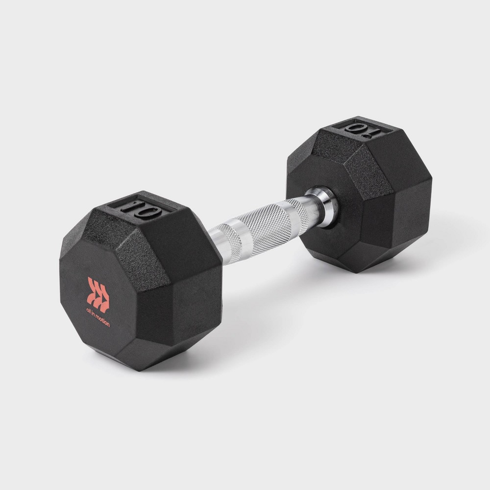 Photos - Barbells & Dumbbells Hex Dumbbell 10lbs Black - All In Motion™