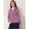 INSPIRE CHIC Women's Notched Lapel Double-Breasted Pea Coat - 2 of 4