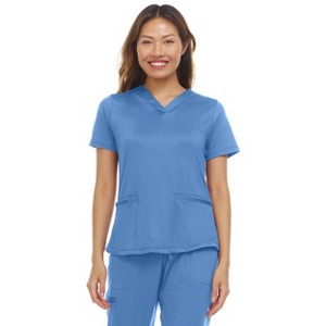 Medichic Women's Scrubs V-Neck Nylon Spandex Yoga Scrub Top - 1 of 2