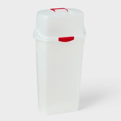 Image of 30" Clear Vertical Wrap Box - Clear Lid with Rocket Red Handle and Latch - Brightroom™