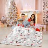Lomsoe Christmas Throw Blanket, Cute Santa Claus Flannel Holiday Blankets Grey Christmas Blanket Gifts, Home Decor Snowman Blanket. - 2 of 4