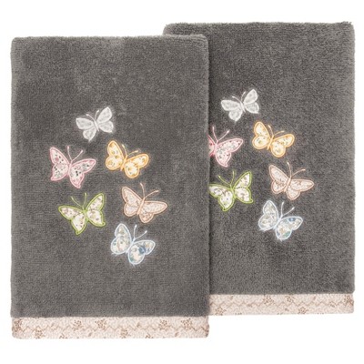 Linum Home Textiles 100% Turkish Cotton MARIPOSA Embellished Towel Set