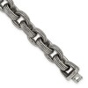 Chisel Stainless Steel Antiqued and Polished 8.5" Grooved Link Bracelet - 2 of 4