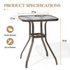 Crestlive Products Outdoor Bar Table with Umbrella Hole Patio Dining Bistro Table with Aluminum Frame Tempered Glass Top Outside Banquet Furniture - 3 of 4