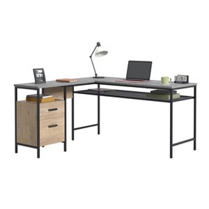 Sauder Market Commons L Desk Prime Oak - 1 of 4