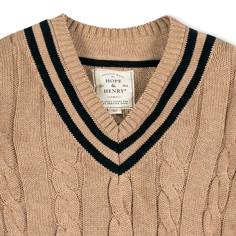Hope & Henry Womens' Long Sleeve V-Neck Cricket Sweater, 5 of 7