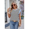Clearlove Womens Tops Summer Cap Sleeve Pullover Crew Neck Tank Tops Basic Tee Shirts Casual Striped Loose Fit Clothes - 4 of 4
