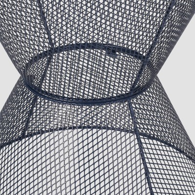 Nevada Navy Blue Iron Mesh Modern Outdoor Side Table