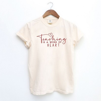 Simply Sage Market Women's Teaching Is A Work of Heart Short Sleeve Garment Dyed Tee