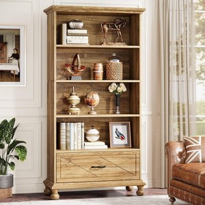 Hommoo 71 Inch Tall Floor Standing Bookshelf with Drawer - 1 of 4