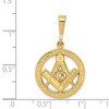 Black Bow Jewelry 14k Yellow Gold Masonic Circle Pendant, 18mm or 23mm - 4 of 4
