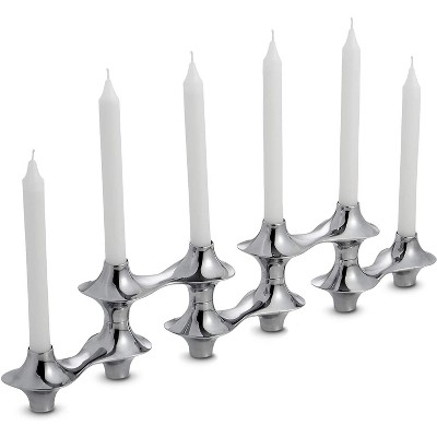 Nambe Cortina Hinged Candelabra - Silver