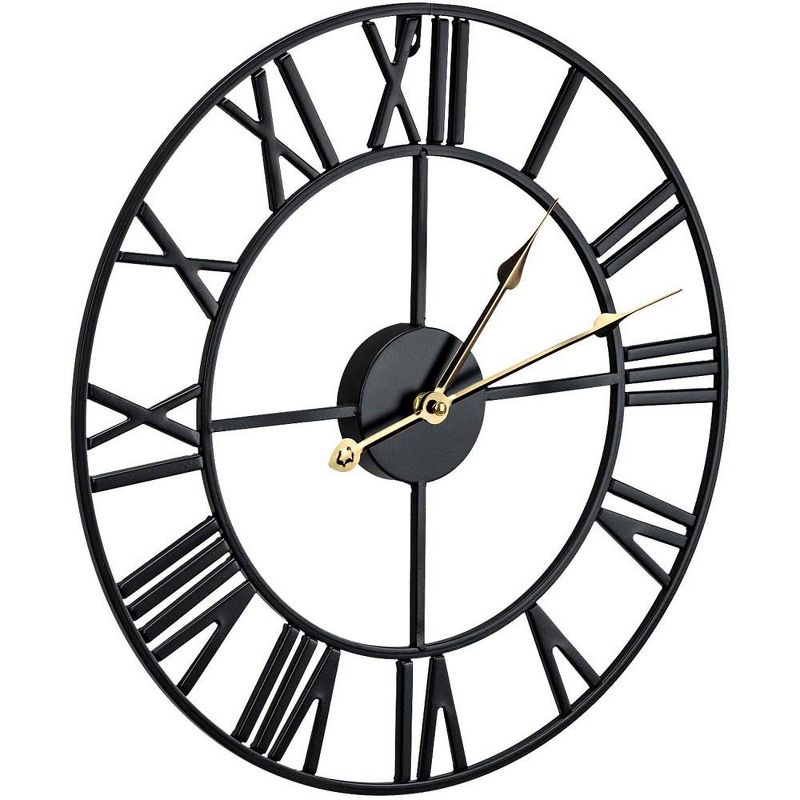 Sorbus 16" Oversized Black Metal Decorative Analog Round Wall Clock - Beautifully decorate any wall space in the household, 5 of 10