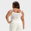 Women's Openwork Sweater Tank - Universal Thread™ White - 2 of 3