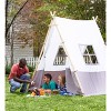 Hearthsong 7õ Cotton Canvas And Wooden Pole Indoor/outdoor Family Tent With  7õ Battery-operated Tent Lights : Target