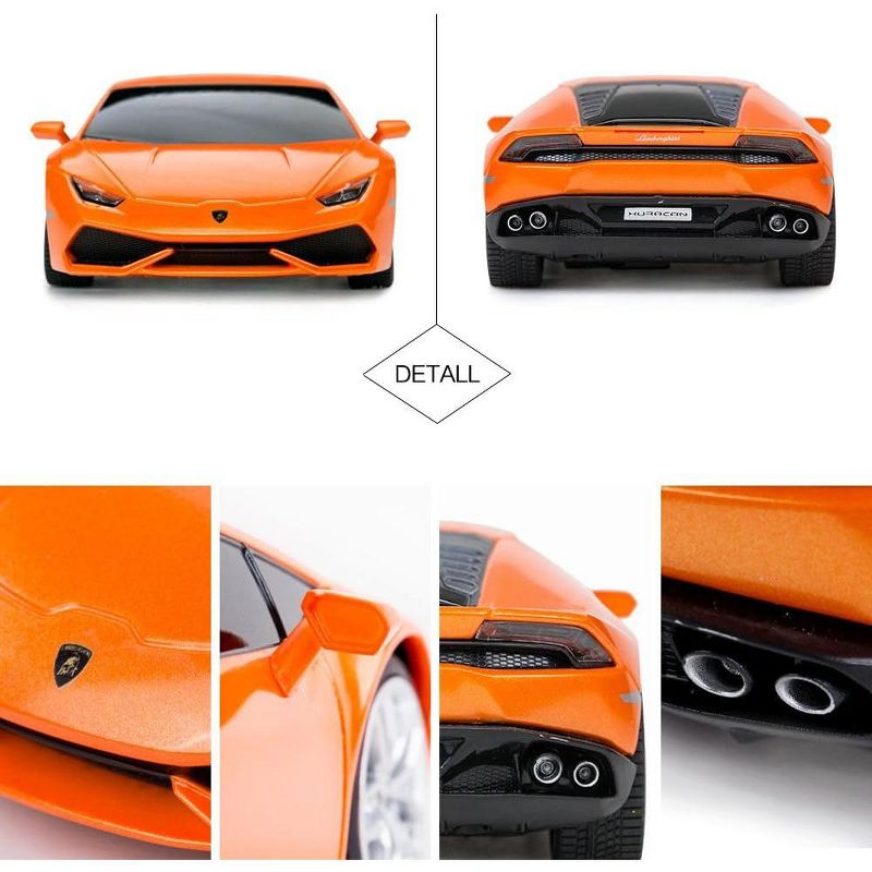 Link Ready! Set! Go! 1:24 RC Lamborghini HURACÁN Toy Car Model Vehicle - Orange, 5 of 6