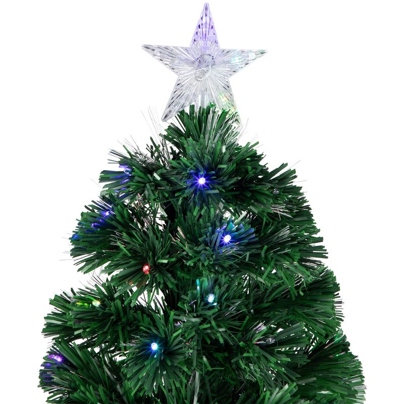 Northlight 6' Prelit Artificial Christmas Tree Full LED Color Changing Fiber Optic with Star Tree Topper - Multicolor Lights, 6 of 10