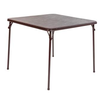 Emma and Oliver Foldable Card Table with Vinyl Table Top - Game Table - Portable Table