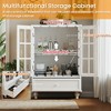 Lirago Minimalist Buffet Cabinet with Double Glass Doors and Drawer-White Modern Sideboard for Living/Dining 15"D * 28"L  * 36.22"H - 3 of 4