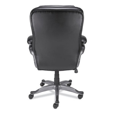 Luxurious High-Back Black Leather Task Chair with Chrome Base