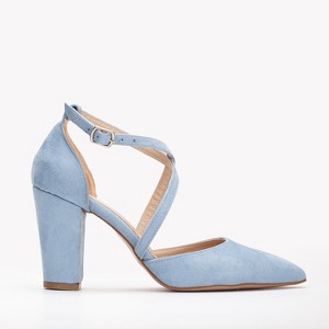 Sina - Baby Blue Suede Bridal Shoes | Forever & Always Shoes - 1 of 4