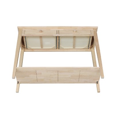 Spencer White Wood Sofa Console Table with Storage
