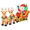 YOOCOZZ  Christmas Decor Accessories- 8ft Long Xmas Inflatable Santa Claus with Sleigh & Reindeer, Outdoor Blow-Up Yard Decor with LED Lights Display - 2 of 4
