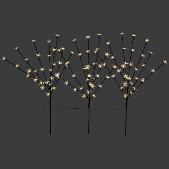 Northlight Set of 3 Pre-Lit Cherry Blossom Artificial Tree Branches 2.5' - Warm White LED Lights