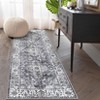 Washable Distressed Floral Print Area Rugs for Bedroom Living Room, Vintage Soft Non Slip Dining Room Carpet - 4 of 4