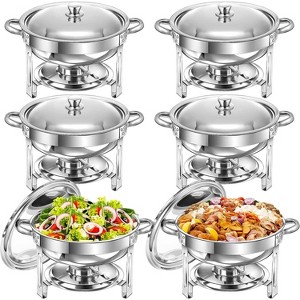 Chafing Dishes for Buffet Set: Round Chafing Dish Buffet Set with Lids | Chafers and Buffet Warmers Sets | Serving Food Warmer | Chafers Servers Sets - 1 of 4