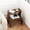 FONTOI End Table Design Two Level Side Table Featuring Natural Grain Finish and Compact Multi Functional for Bedroom , Natural, 17.72"*16.73"*19.69" - 2 of 4