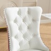 A&A Furniture, Nikki Collection Modern, High-end Tufted Solid Wood Contemporary PU and Velvet Upholstered Dining Chair 2-Pcs Set - 4 of 4