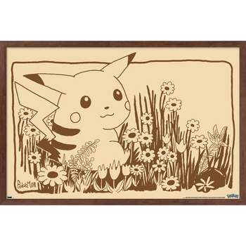 Trends International Pokémon - Pikachu Sepia Framed Wall Poster Prints