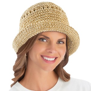 Collections Etc Foldable Straw Hat - 1 of 4