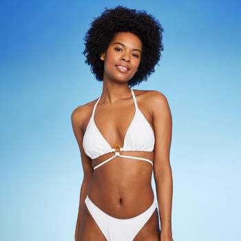 Wild Fable Women's U-Neck Multiway Bralette Bikini Top Black/White Check XS  0-2